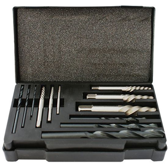 TORK CRAFT Screw Extractor Set 12 Pce With Drill Bits For M3 - M24 Screws / Studs