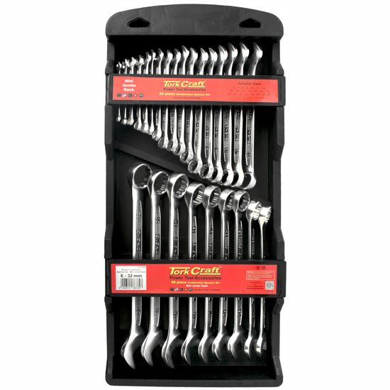 TORK CRAFT 26pcs Combination Spanner Set 6-32mm Mini Jumbo Rack