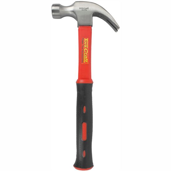 TORK CRAFT Hammer Claw 570g (20oz) Fibreglass Handle 295mm & Full Pol Head