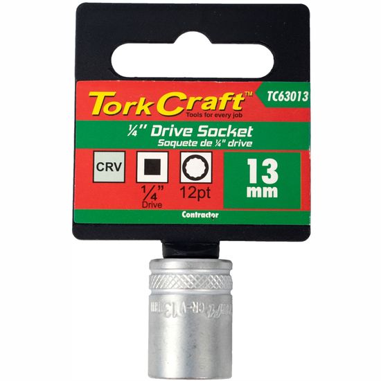 TORK CRAFT Socket 13mm 1/4' Drive Crv 12 Point