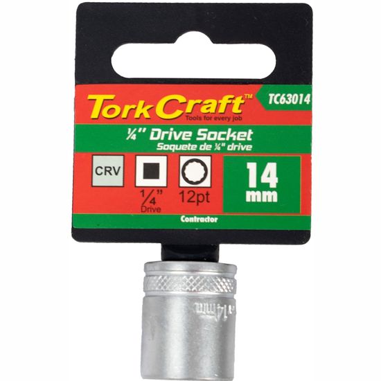 TORK CRAFT Socket 14mm 1/4' Drive Crv 12 Point