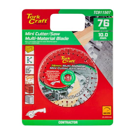 Multi Material Cutting Blade 76mm X 10mm Angle Grinder