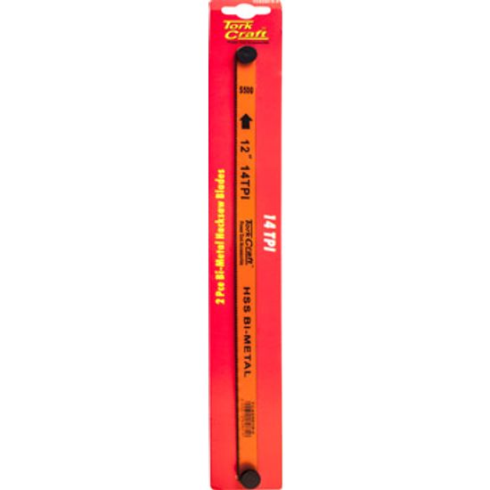 TORK CRAFT 2pc Hacksaw Blade Bi-metal 14tx300 Hanging Card
