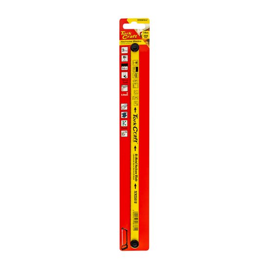 TORK CRAFT 2pc Hacksaw Blade Bi-metal 14tx300 Hanging Card