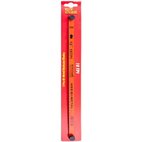 TORK CRAFT 2pc Hacksaw Blade Bi-metal 18tx300 Hanging Card