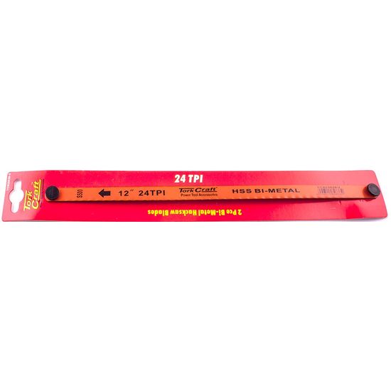TORK CRAFT 2pc Hacksaw Blade Bi-metal 24tx300 Hanging Card