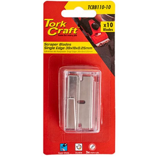 TORK CRAFT Scraper Blades Sngl Edge 39mm X 19mm X 0.25mm Sk5
