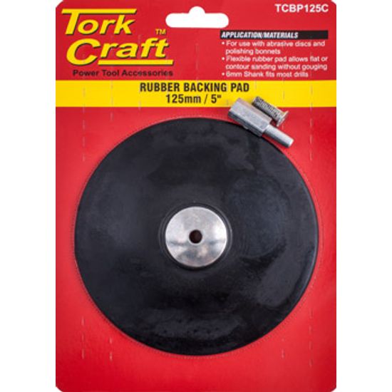 TORK CRAFT Backing Pad Rubber 125mm W/arbor