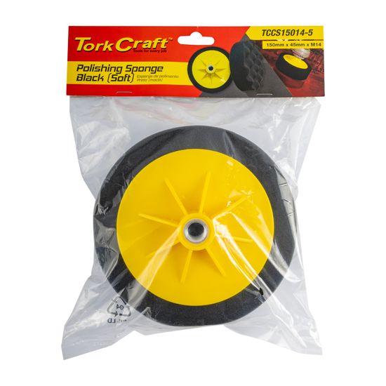 TORK CRAFT Compounding Sponge 150mm X M14 Black Waffle Soft