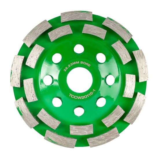 TORK CRAFT Dia. Cup Wheel 115 X 22.23mm Dbl Row Cold Pressed