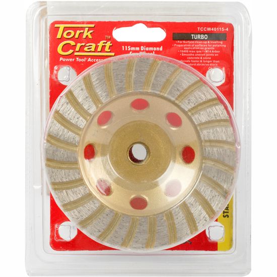 TORK CRAFT Dia. Cup Wheel 115mm X M14 Turbo Laser Welded