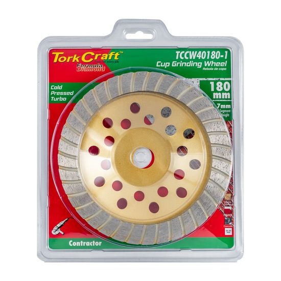 TORK CRAFT Dia. Cup Wheel 180 X 22.23mm Turbo Cold Pressed