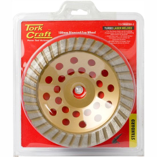 TORK CRAFT Dia. Cup Wheel 180 X 22.23mm Turbo Laser Welded