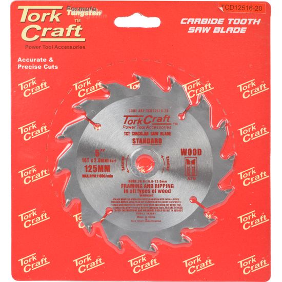 TORK CRAFT Blade Tct 125 X 16t 20/13 General Purpose Wood