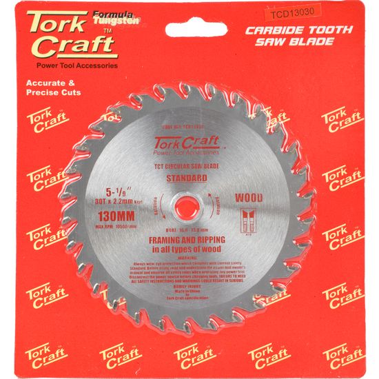 TORK CRAFT Blade Tct 130 X 30t 16/13 General Purpose Combination Wood
