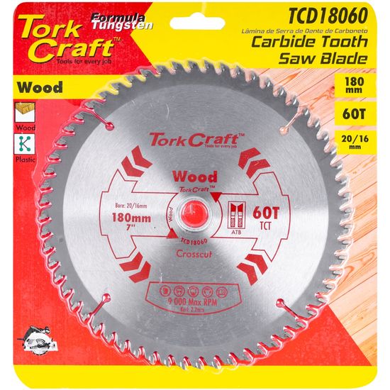 TORK CRAFT Blade Tct 180 X 60t 20/16 General Purpose Combination