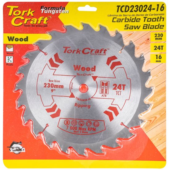 TORK CRAFT Blade Tct 230 X 24t 16mm General Purpose Rip