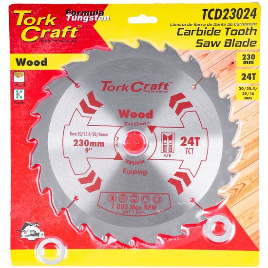 TORK CRAFT Blade Tct 230 X 24t 30/1/20/16 General Purpose Rip