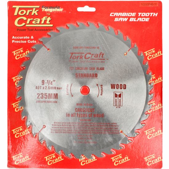 TORK CRAFT Blade Tct 235 X 40t 16mm General Purpose Combination