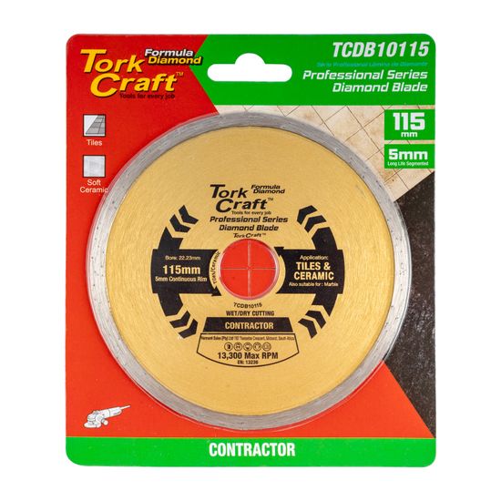 TORK CRAFT Diamond Blade 115mm Cont.rim Profesional