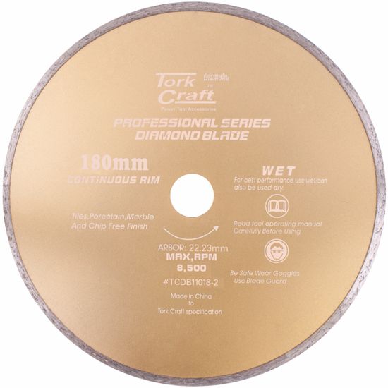 TORK CRAFT Diamond Blade 180mm X 22.23 Continues Rim