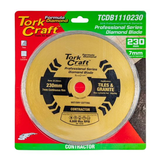 TORK CRAFT Diamond Blade 230mm X 22.22 Continues Rim