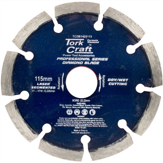 TORK CRAFT Diamond Blade 115mm Segmented Laser Industrial
