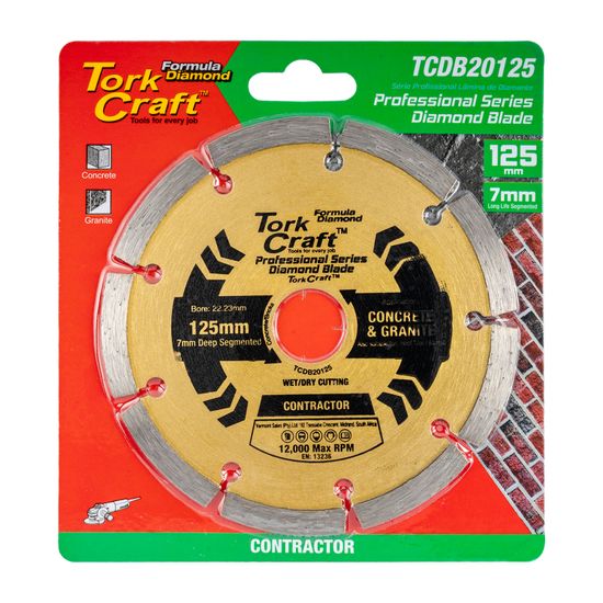 TORK CRAFT Diamond Blade Segmented 125x22.22mm Sintered Profesional