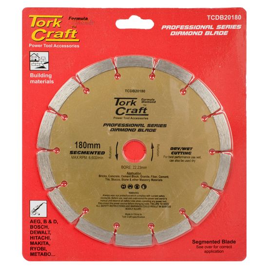 TORK CRAFT Diamond Blade 180mm Segmented Profesional