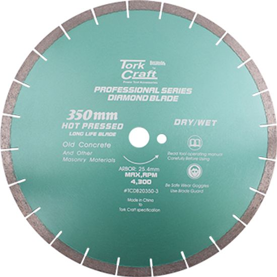 TORK CRAFT Dia. Blade 350x25.4mm Old Concrete Hot Pressed