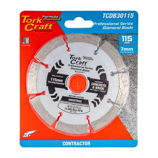 TORK CRAFT Diamond Blade Segm 115mm X 10mm Reinforced Concrete