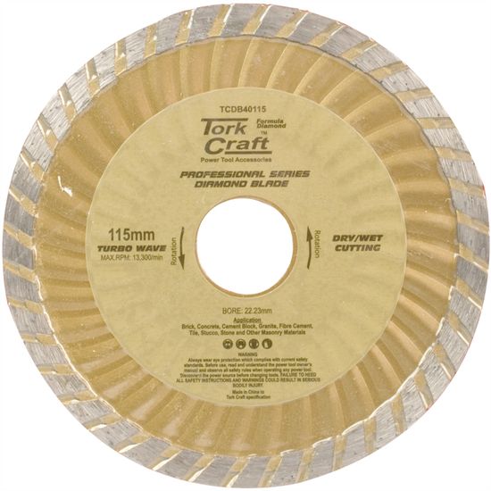 TORK CRAFT Diamond Blade Turbo Wave 115mm X 22.22mm