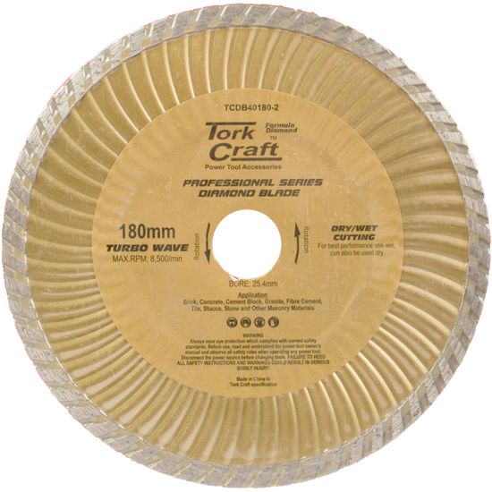 TORK CRAFT Diamond Blade 180x25.4mm Turbo Wave