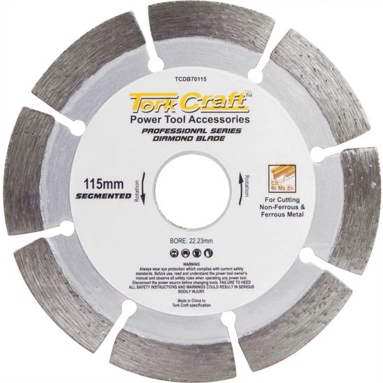 TORK CRAFT Diamond Blade Seg.115 X 22.23mm For Metal Cutting