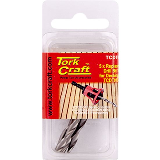 TORK CRAFT Replacement Drill Bits 10g X 5pc For Decking Tool Tcdt010-01