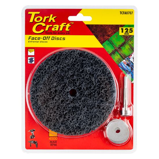 TORK CRAFT Face Off Disc And Arbor 125mm Carded For Drill