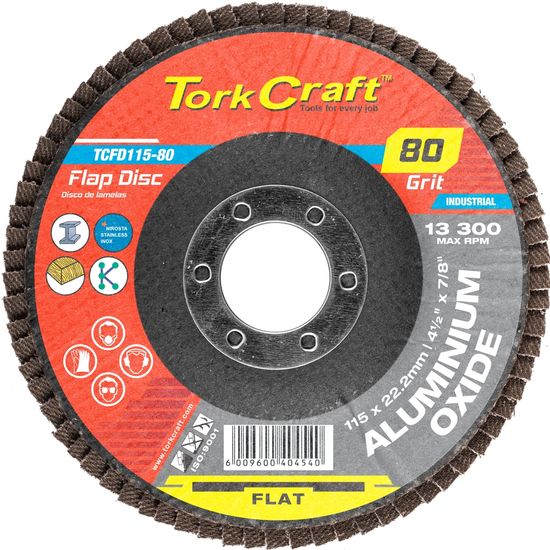 TORK CRAFT Flap Sanding Disc 115mm 80 Grit A/o