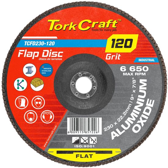 TORK CRAFT Flap Sanding Disc 230mm 120grit A/o