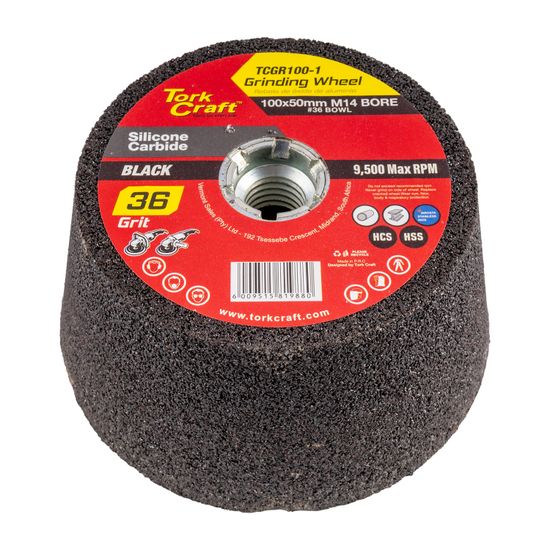 TORK CRAFT Grinding Wheel 100x50 M14 Bore - #36 Bowl - Angle Grinder