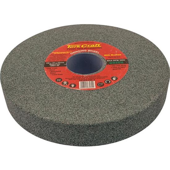 TORK CRAFT Grinding Wheel 150x25x32mm Bore Fine 60gr W/bushes For B/g Green