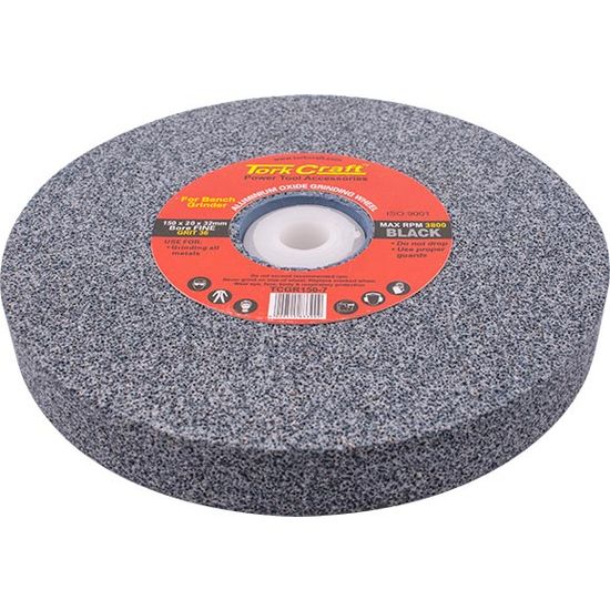 TORK CRAFT Grinding Wheel 150x20x32mm Black Coarse 36gr W/bushes For Bench Grin