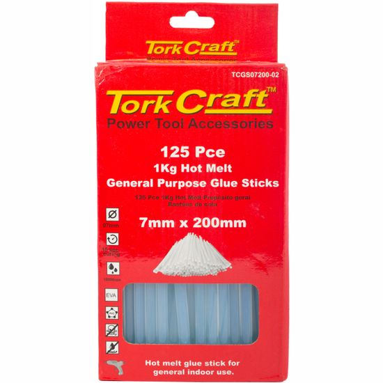 TORK CRAFT Glue Stick 07 X 200mm 125pc 1kg Hot Melt Gen. Purpose Eva 18000cps