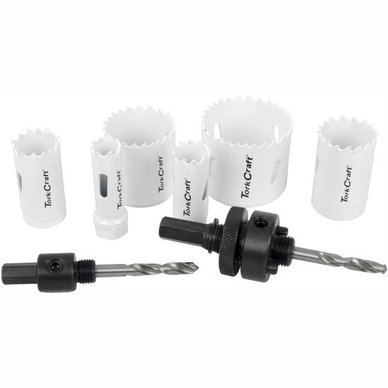 TORK CRAFT Holesaw Set 9pc In Alum Case Bi-metal 16 20 25 32 40 51mm