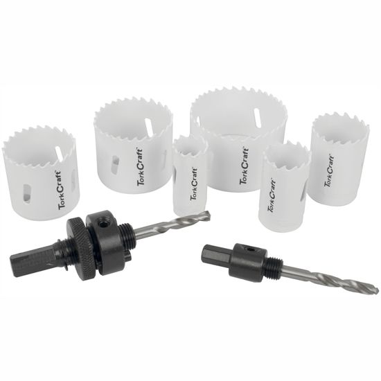 TORK CRAFT Holesaw Set 9pc In Case Bi-metal 22 29 35 44 51 64mm