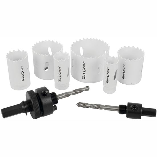 TORK CRAFT Holesaw Set 9pc In Case Bi-metal 19 22 29 38 44 57mm