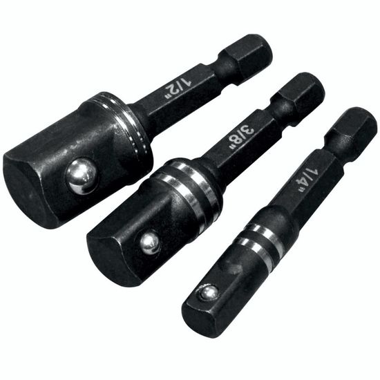 TORK CRAFT Impact Socket Adaptor 3pc Set 1/4' 3/8' 1/2'