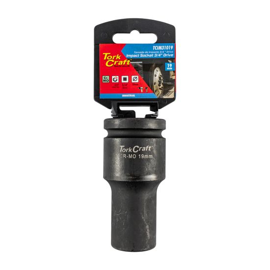 TORK CRAFT 19mm 3/4' Drive 6pt Deep Impact Socket