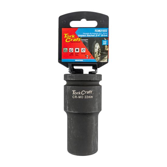 TORK CRAFT 22mm 3/4' Drive 6pt Deep Impact Socket