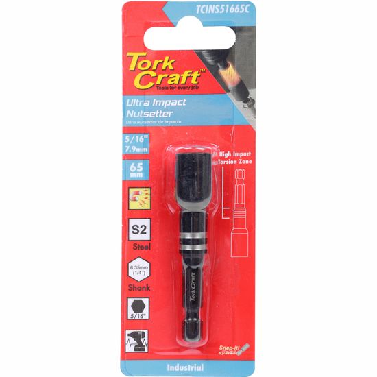 TORK CRAFT Impact Nutsetter 5/16'x 65mm Magnetic Carded