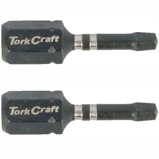 TORK CRAFT Impact Square Sq No.1 X 25mm Ins Bit 2/card Sq1